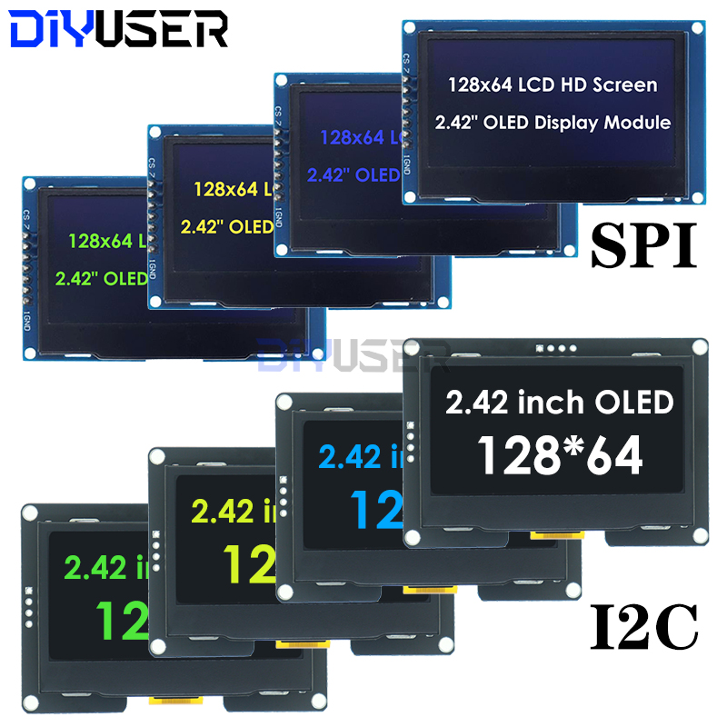 I2C Lcd Display - DIYUSER 2.4인치 2.42인치 128x64 OLED LCD