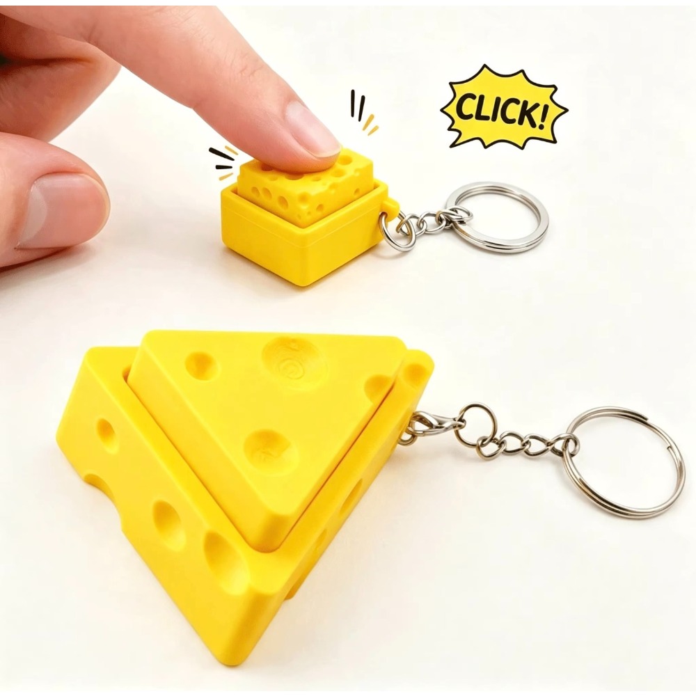 새로운 치즈 모양 피젯 키체인 장난감, 기계식 푸시 버 - Push Button Tactile 리뷰 및 가격
