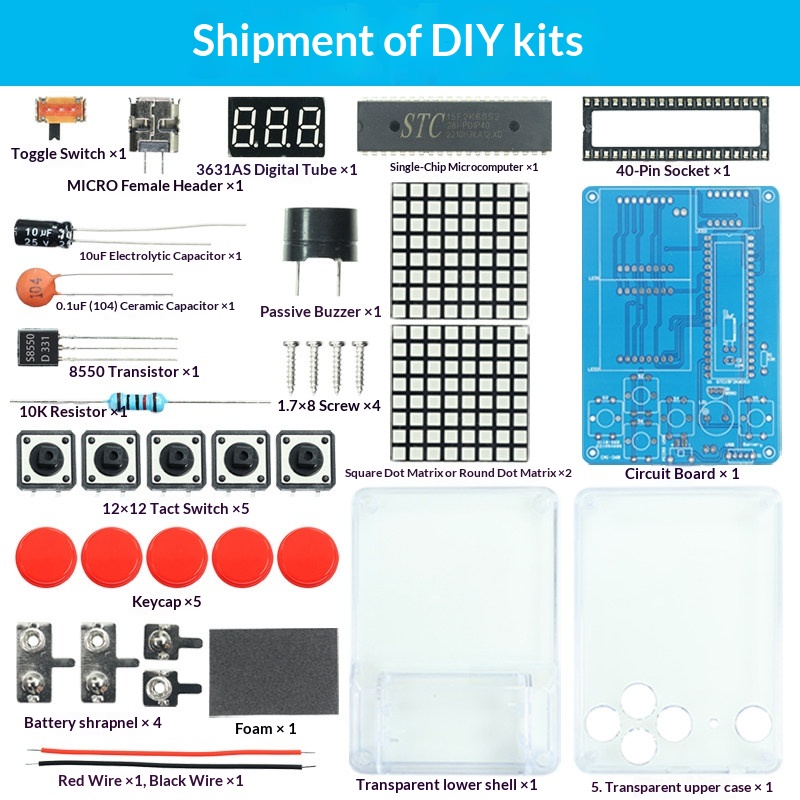 픽셀 게임기 제작 키트, 51개의 단일 칩 테트리스 부 - Diy Electronics For Beginners 리뷰 및 가격