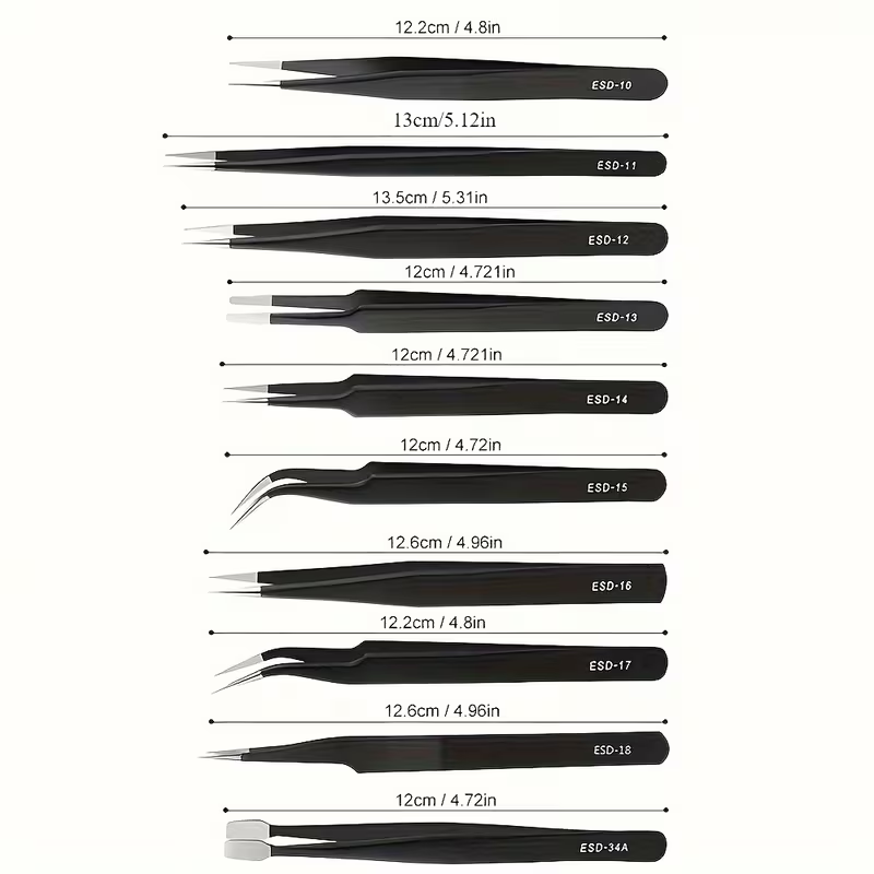 10Pcs ESD 정전기 방지 핀셋 세트 전자 제품 수 - Diy Electronics For Beginners 리뷰 및 가격