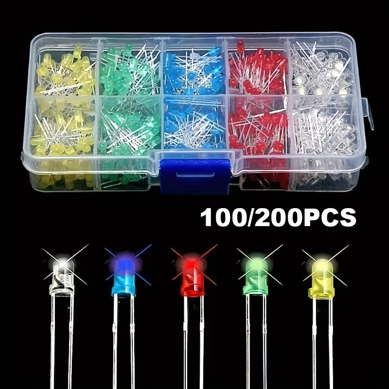 100/200PCS 3mm 5mm 멀티 컬러 LED 다 - R/Diy Electronics 리뷰 및 가격