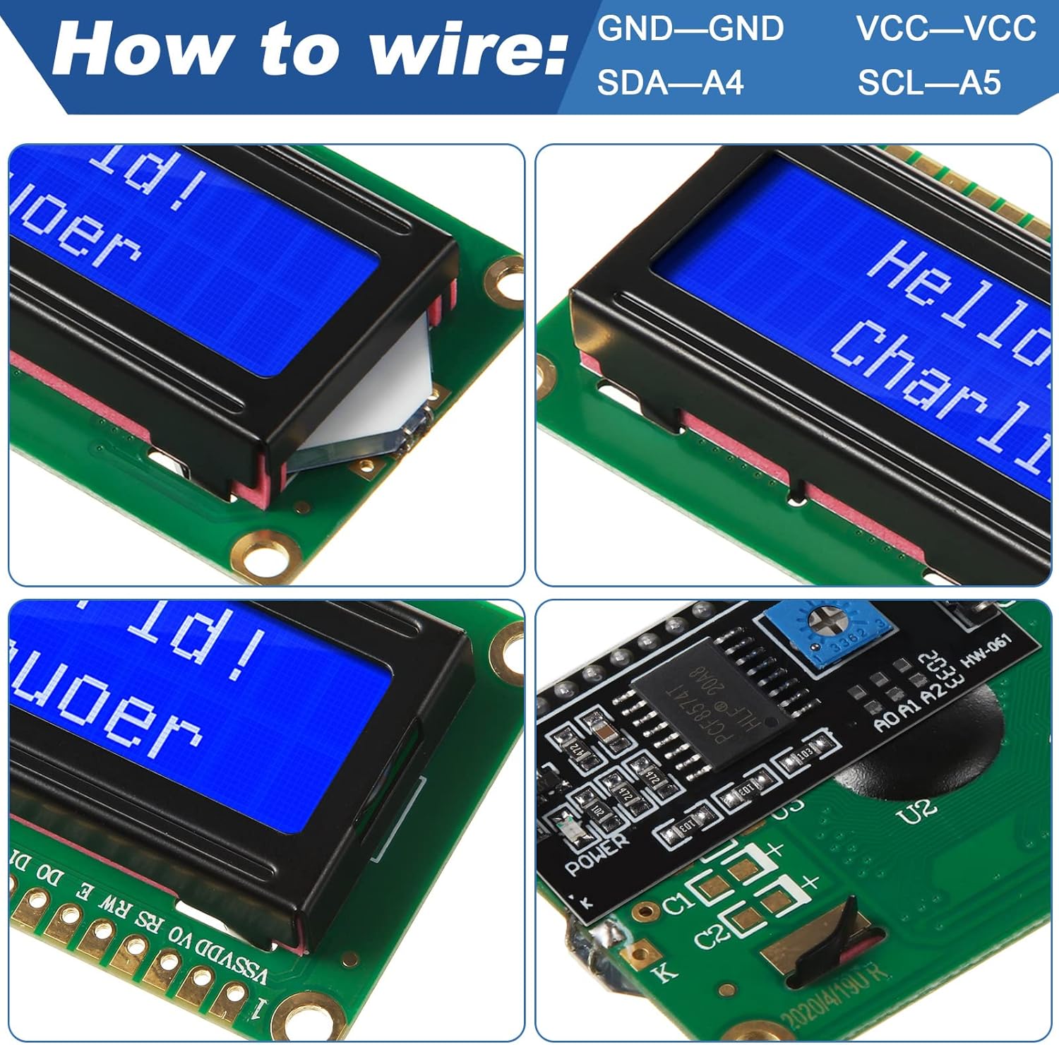1세트 1602 LCD 20*4 블루 스크린 I2C I - I2C Lcd Display 리뷰 및 가격
